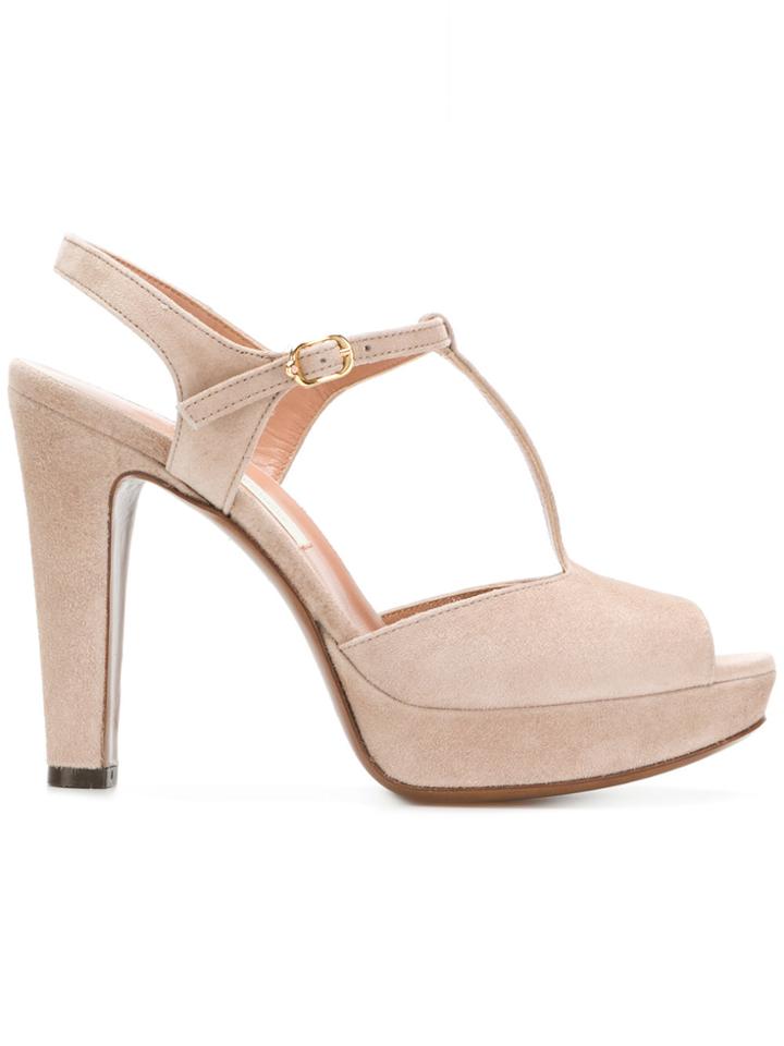 L'autre Chose T-strap Platform Sandals - Nude & Neutrals