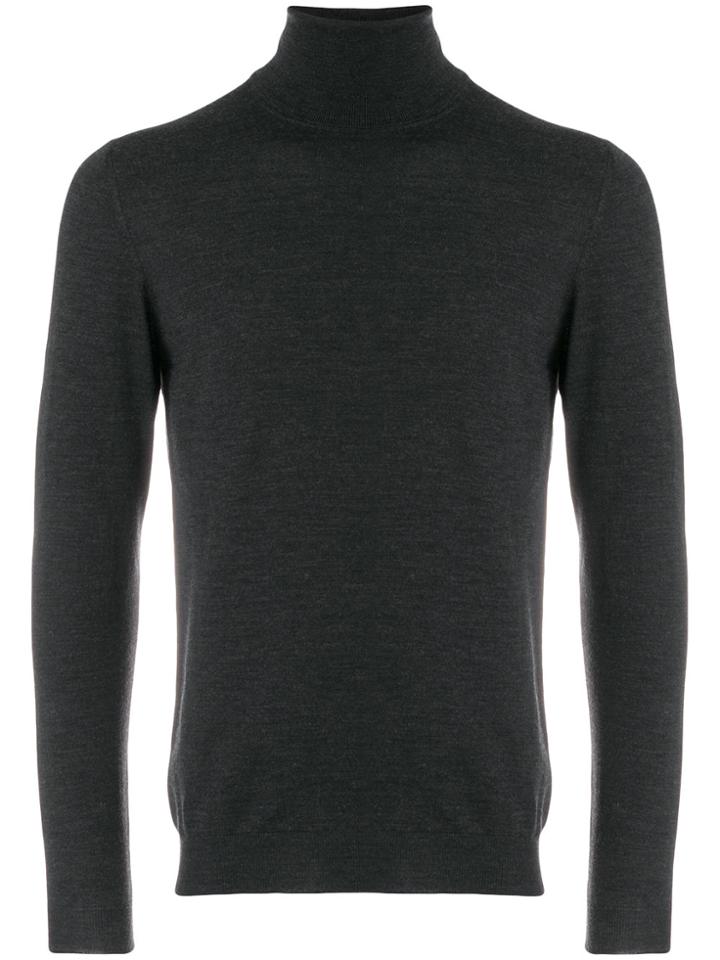 Zanone Roll-neck Fitted Sweater - Grey