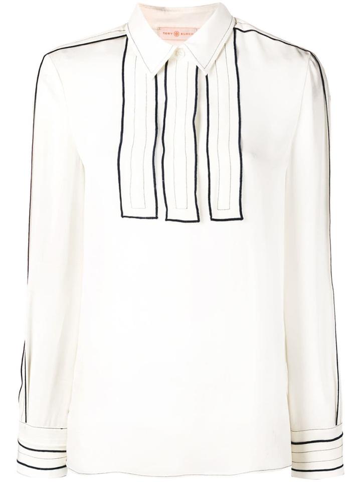 Tory Burch Contoured Silk Shirt - White