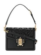 Dolce & Gabbana Black Broderie Anglaise Lucia Shoulder Bag