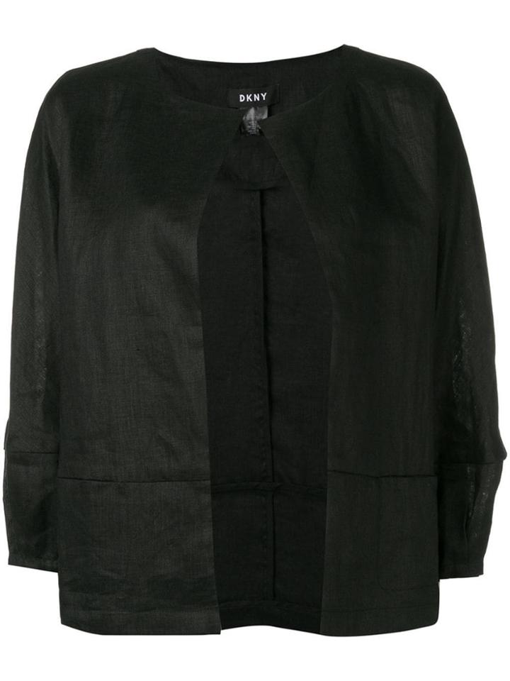 Dkny Open Cropped Sleeve Jacket - Black
