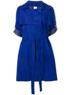 Giorgio Brato Short Sleeved Trench Coat - Blue