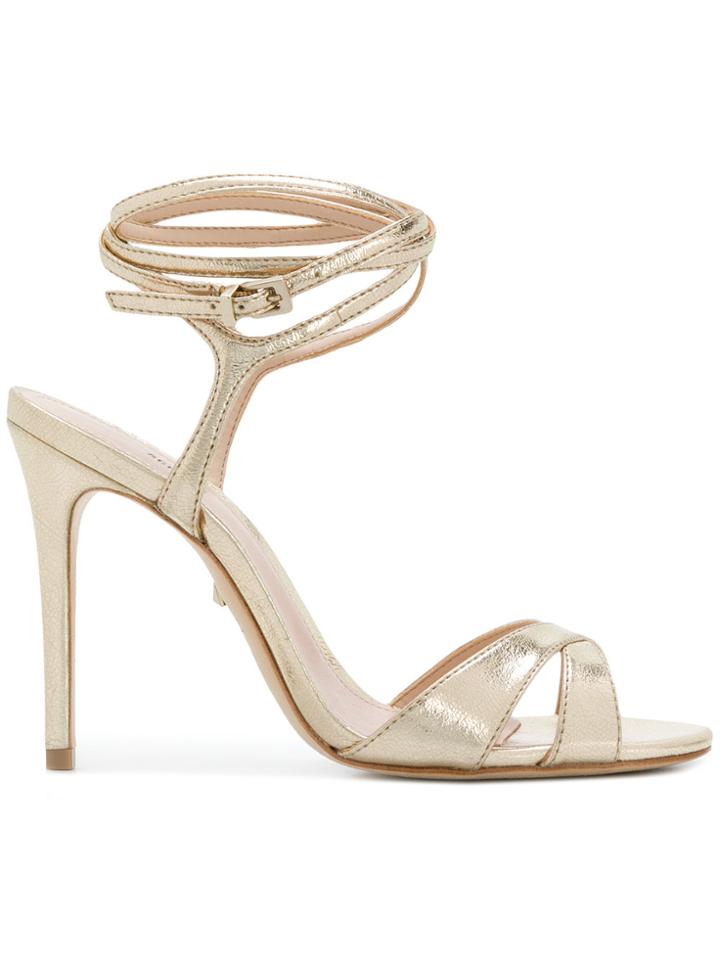 Schutz Strappy Ankle Sandals - Metallic