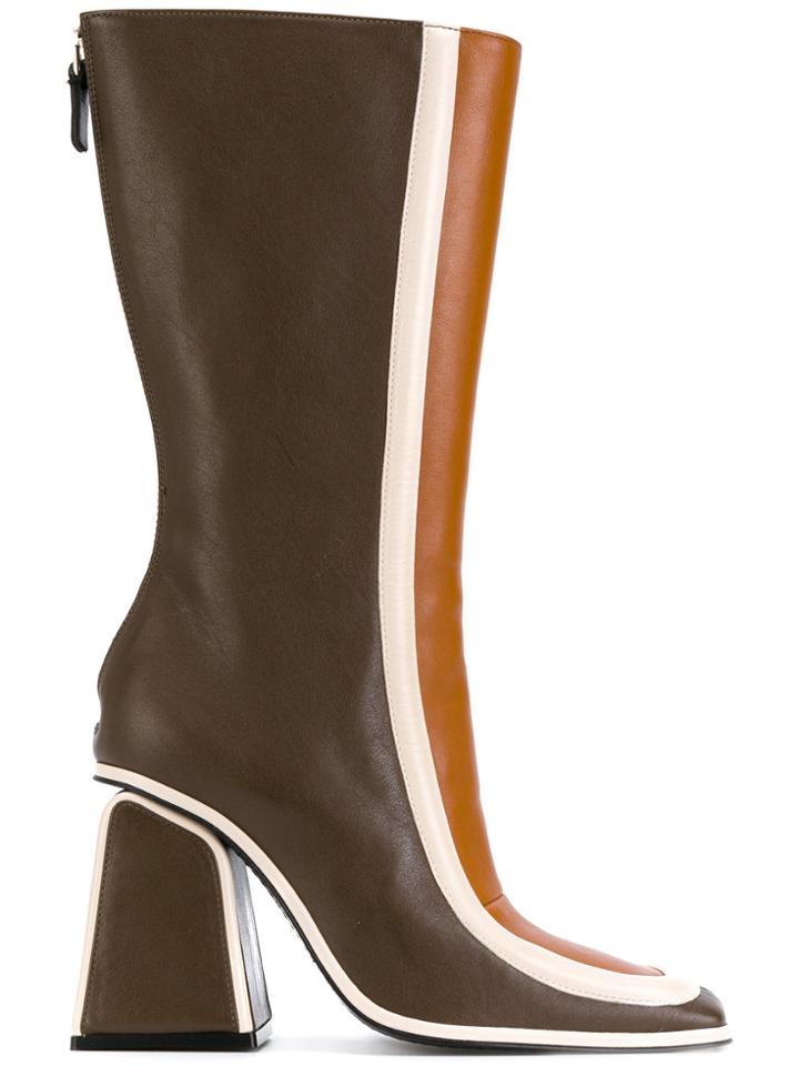 Marni Colour Block Boots - Brown