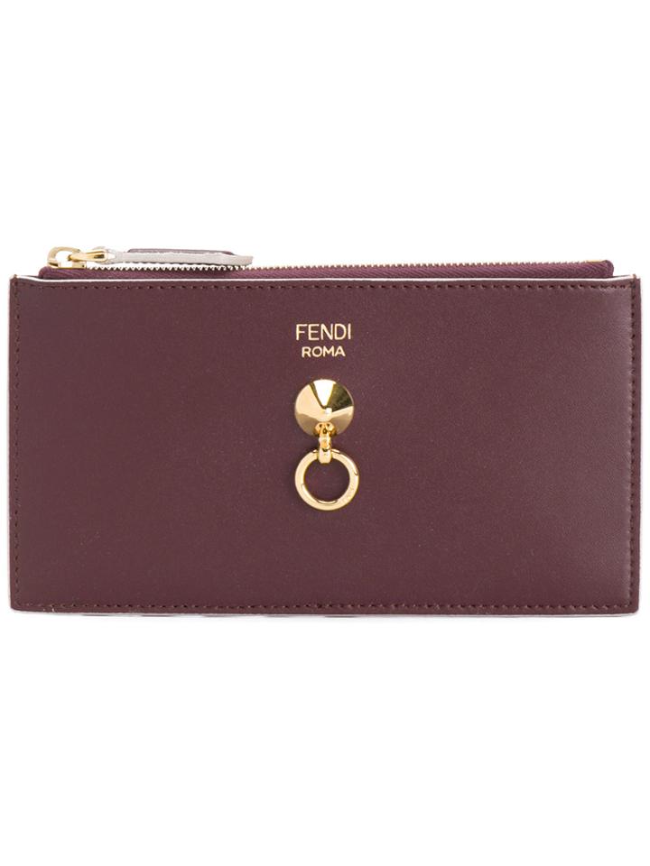 Fendi Tri-color Wallet - Red