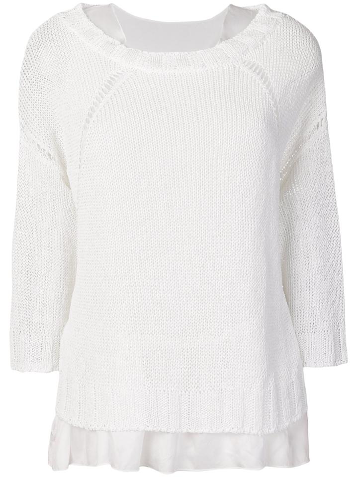 P.a.r.o.s.h. Distressed Effect Sweater - White