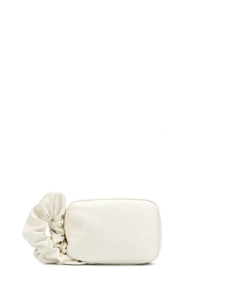 Jil Sander Ruched Strap Clitch - White