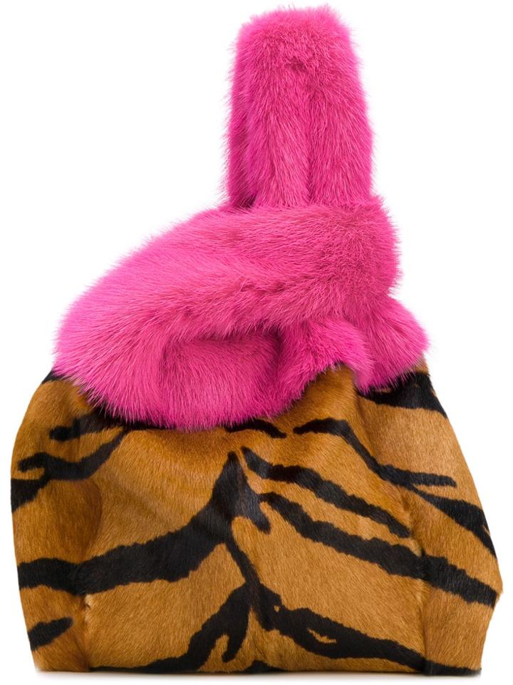 Simonetta Ravizza Furrissima Tiger Tote Bag - Pink & Purple