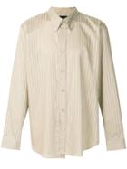 Martine Rose Striped Button Shirt - Nude & Neutrals