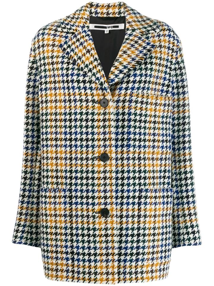 Mcq Alexander Mcqueen Houndstooth Check Coat - Neutrals