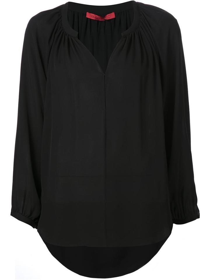 Tamara Mellon Loose Fit Blouse, Women's, Size: 2, Black, Silk