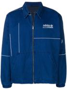 Adidas Denim Zip Up Jacket - Blue