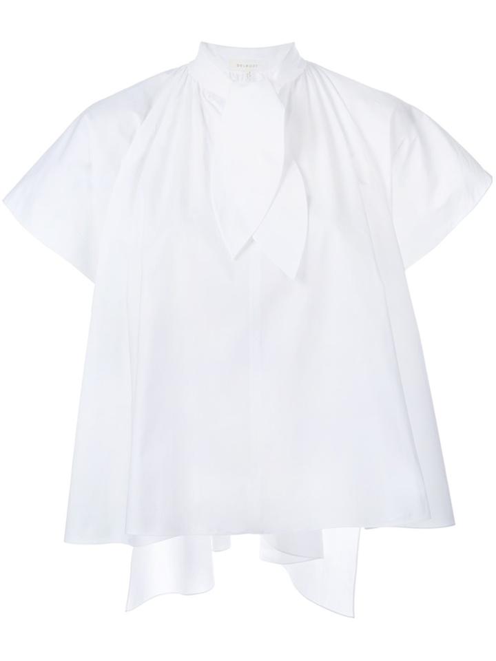 Delpozo Pussy Bow Poplin Blouse - White