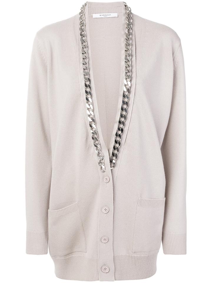 Givenchy Chain Trim Cardigan - Nude & Neutrals