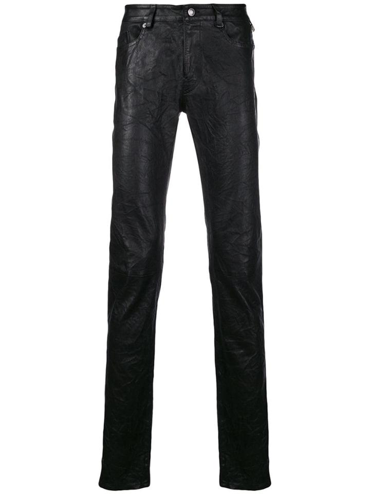 Zadig & Voltaire Fashion Show Crinkle Effect Leather Trousers - Black
