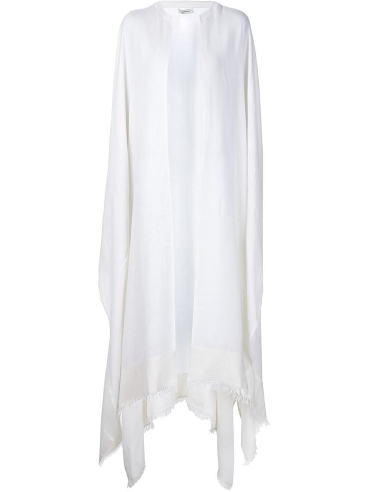 Ryan Roche Long Cape, Women's, White, Cashmere