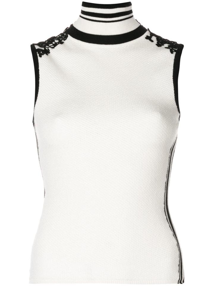 Ermanno Scervino Turtle-neck Sleeveless Top - White