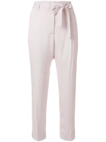 Mauro Grifoni Belted Cropped Trousers - Pink