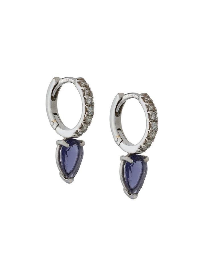 Dubini Theodora Iolite 18kt White Gold Drop Earrings - Blue