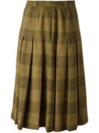 Jean Louis Scherrer Vintage Check Skirt, Women's, Size: 38, Brown