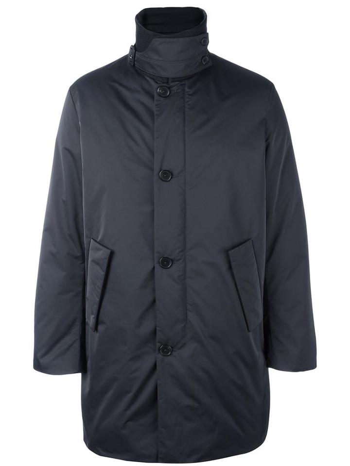 Jil Sander Buttoned Padded Coat, Men's, Size: 48, Black, Polyester/feather Down