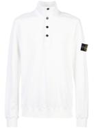 Stone Island 1/4 Zip Sweatshirt - White
