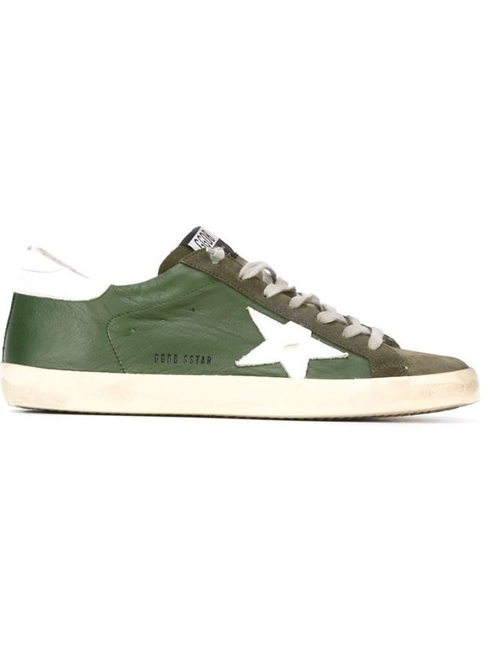 Golden Goose Deluxe Brand Super Star Sneakers, Men's, Size: 45, Green, Leather/rubber