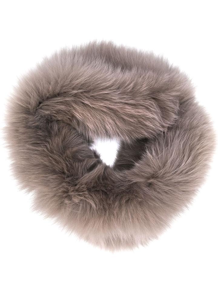 Yves Salomon Fox Fur Collar - Grey