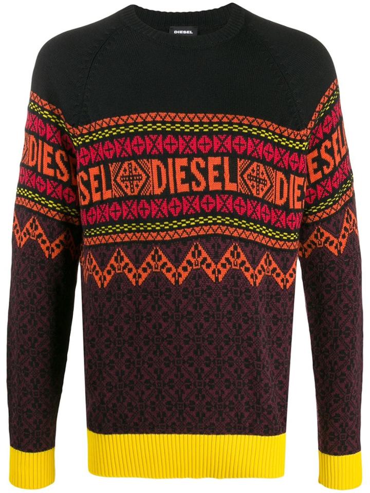 Diesel Jacquard Knit Jumper - Black