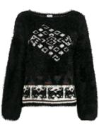 Liu Jo Multi-patterned Textured Sweater - Black