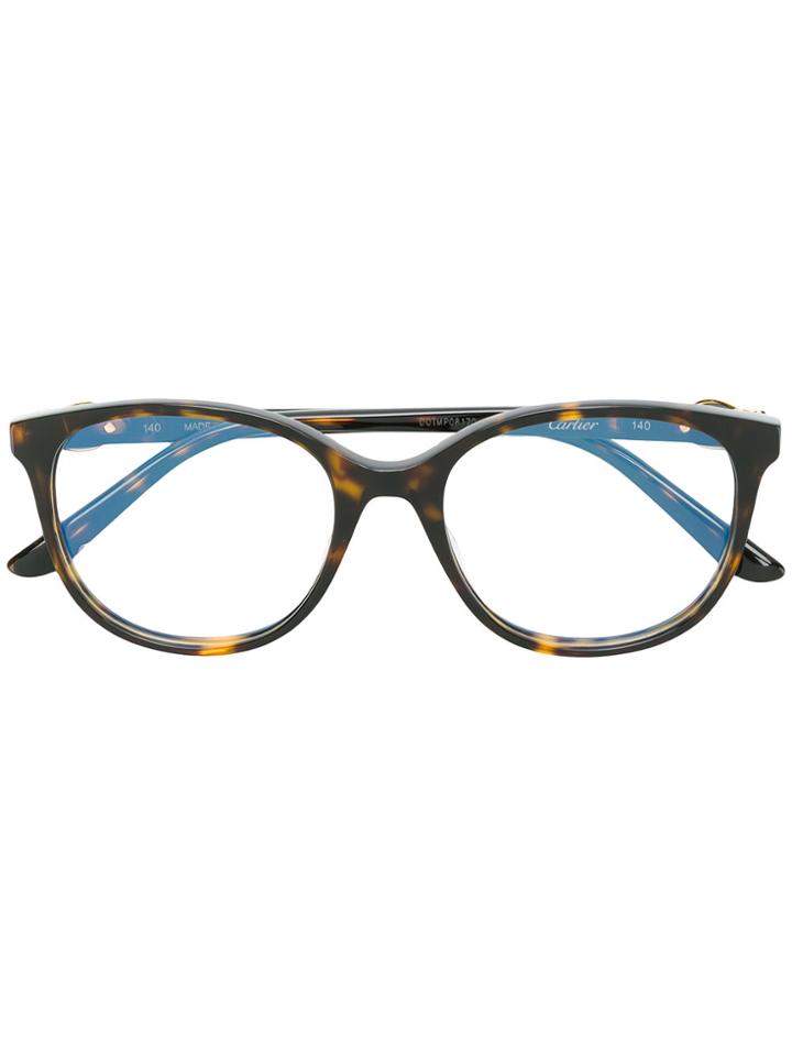 Cartier Rectangle Frame Sunglasses - Brown