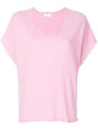 Allude Cashmere Lettuce Trim T-shirt - Pink