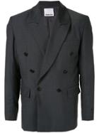Ground Zero Checked Double-breasted Blazer - Grey