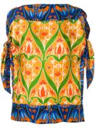 Prada Vintage Floral Print Blouse - Blue