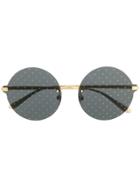 Dolce & Gabbana Eyewear Round Frame Polka Dot Sunglasses - Black