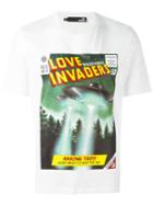 Love Moschino 'love Invaders' T-shirt, Men's, Size: Xl, White, Cotton