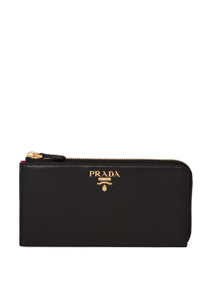 Prada Zip-around Continental Wallet - Black
