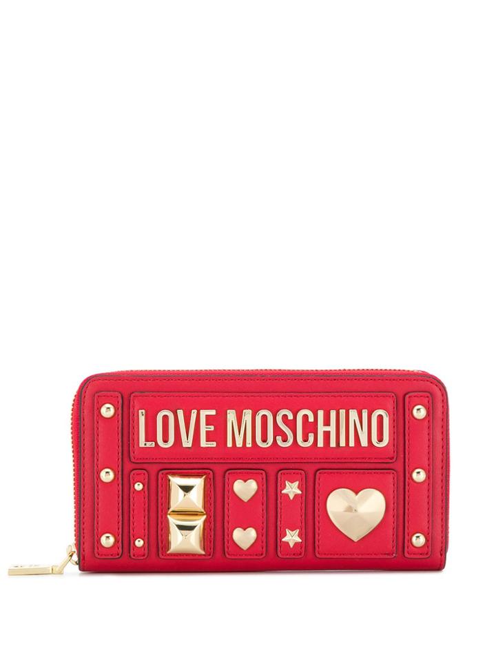 Love Moschino Studded Wallet - Red