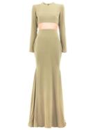 Alex Perry - Cut-out Dramatic Train Gown - Women - Polyester/triacetate - 8, Green, Polyester/triacetate