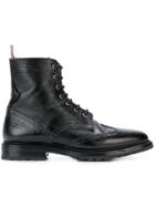 Thom Browne Pebble Grain Wingtip Boot - Black