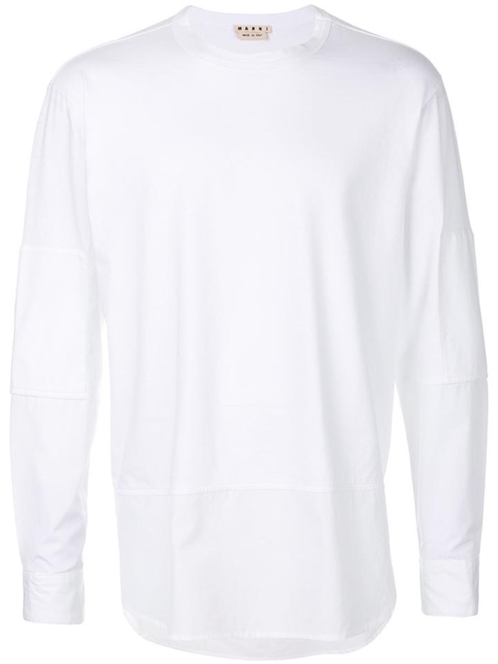 Marni Long-sleeved Panelled Top - White