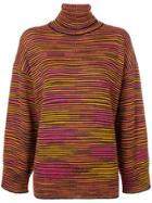 M Missoni Striped Turtleneck Sweater - Brown