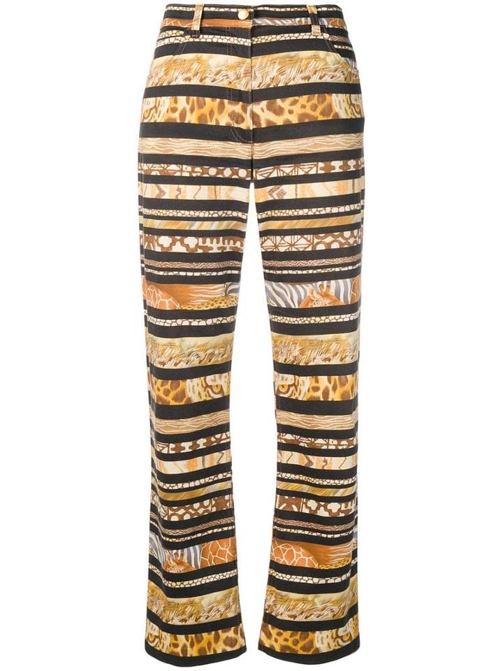 Salvatore Ferragamo Pre-owned Animal Print Trousers - Brown