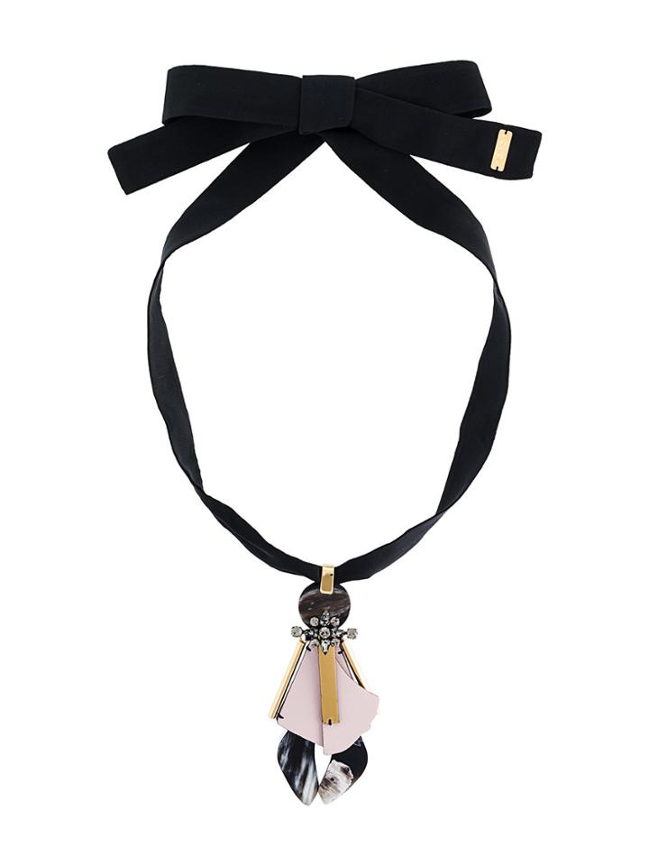Marni Quartz Pendant Necklace - Black