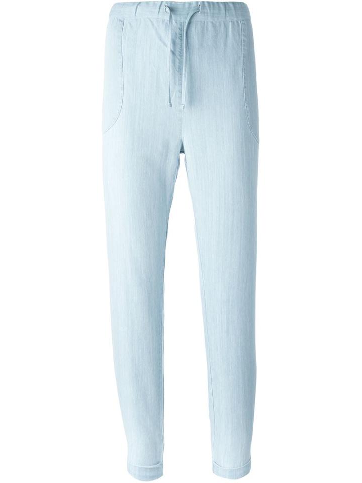 Woolrich Denim Effect Drawstring Tapered Trousers