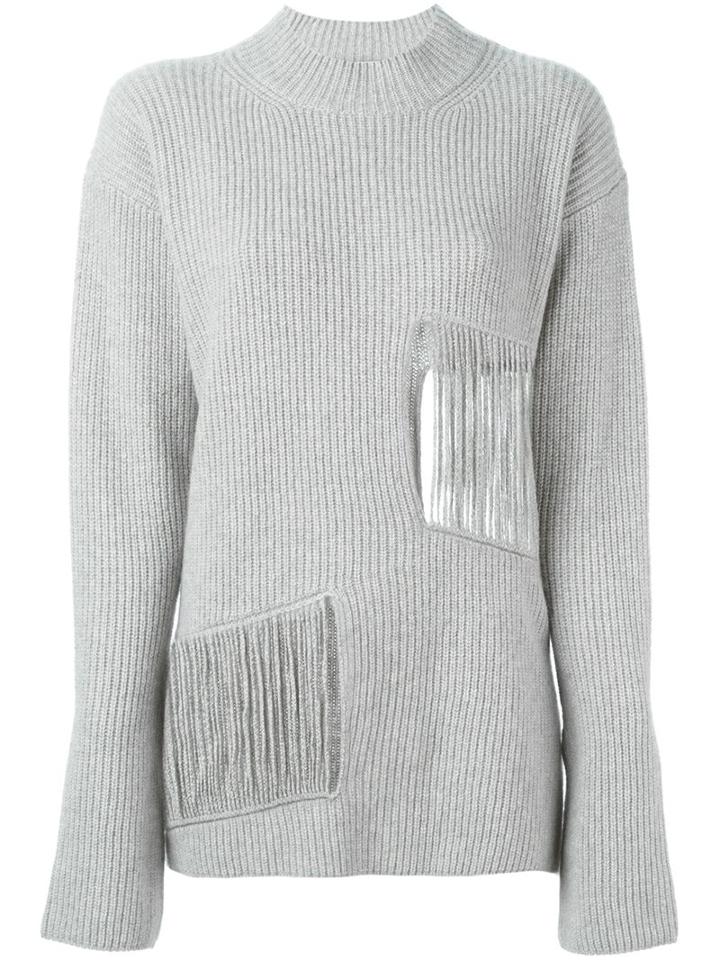Stella Mccartney Distressed Detail Jumper, Women's, Size: 40, Grey, Cashmere/wool