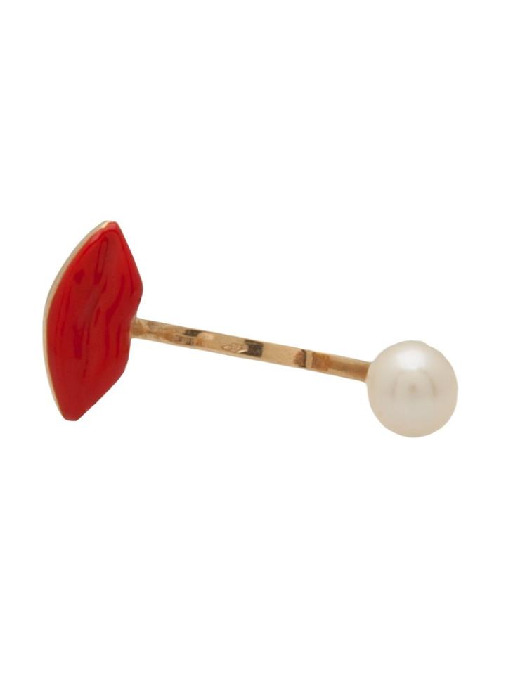 Delfina Delettrez 'lips Piercing' Ring - Red