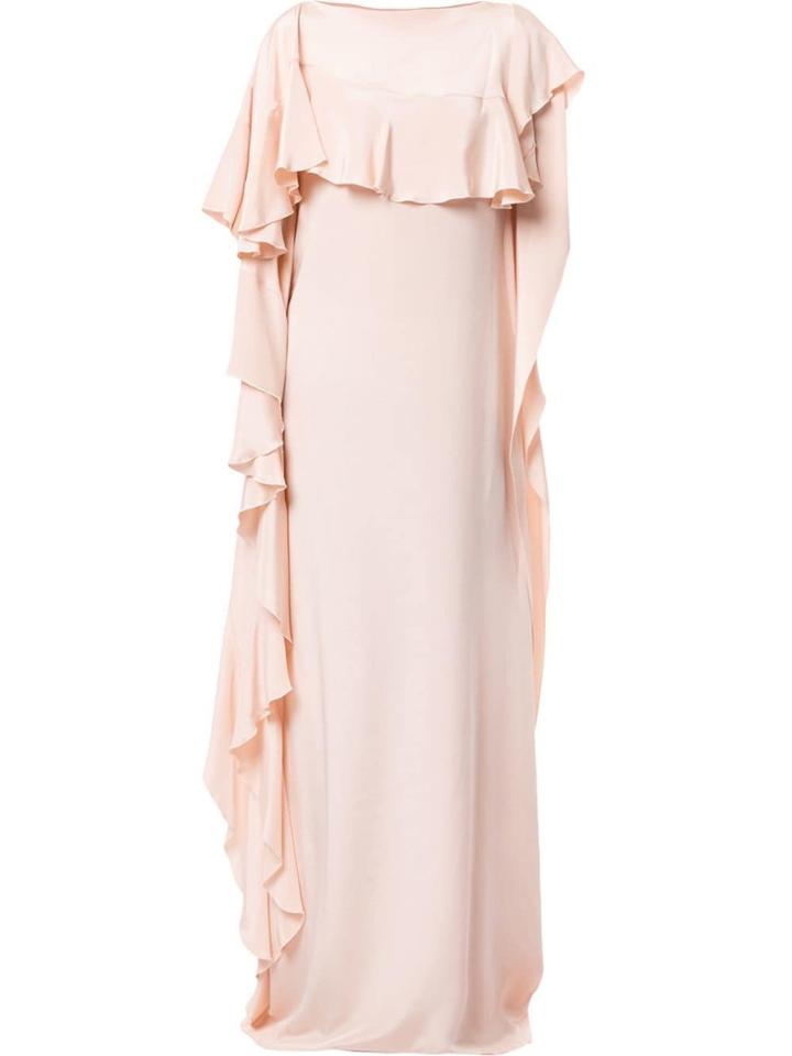 Huishan Zhang Gown With A Ruffle Cape - Pink