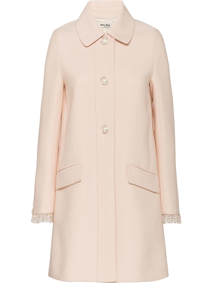 Miu Miu Straight-fit Cady Coat - Pink