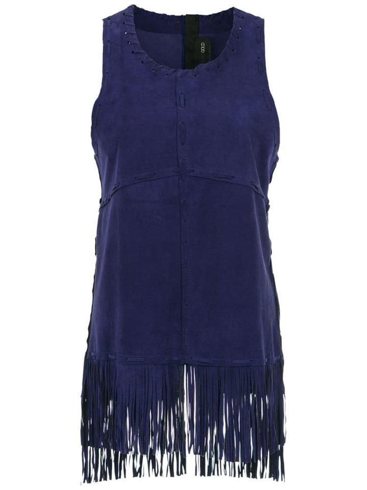 Andrea Bogosian Fringed Sleeveless Top - Purple